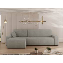 Mirjan24 Barile Bäddsoffa Med Divan 3-Sits I Plysch Grå Soffa 3-sits