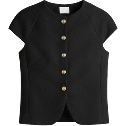 H&M Button Front Top - Black