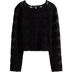 H&M Crochet Look Cardigan - Black