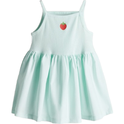 H&M Print Detail Dress - Light Turquoise/Strawberry (1285473001)