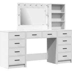 vidaXL 3334209 White Sminkbord 40x41cm 3st