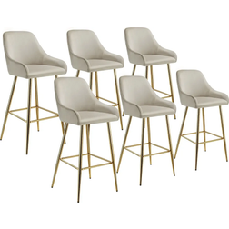 tectake Avane Cream/Gold Bar Stool 108cm 6pcs