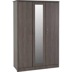 SECONIQUE Lisbon Black Wood Grain Wardrobe 120x187cm