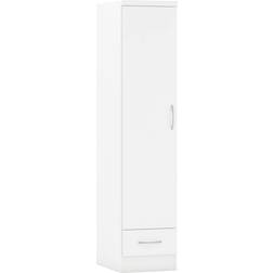 SECONIQUE Nevada White Gloss Wardrobe 40x182cm