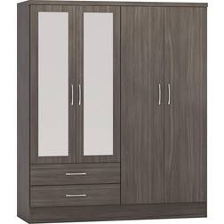 SECONIQUE Nevada Black Wood Grain Wardrobe 154x182.5cm