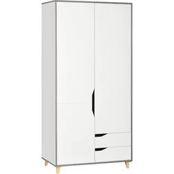 Homcom Modern Anti-Tipping Design White Wardrobe 225.8x184.5cm