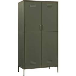 vidaXL Steel Olive Green Garderob 90x180cm