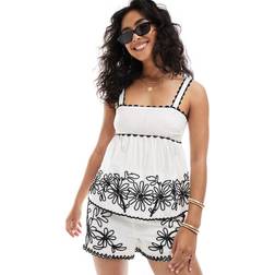 New Look Co-Ord Embroidered Cami Top - White