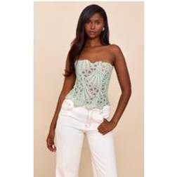 PrettyLittleThing Textured Sheer Floral Lace Corset