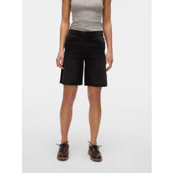 Vero Moda Longline Denim Shorts - Black