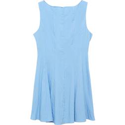Mango Pleated Short Dress - Blue