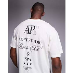 ADPT Oversized T-shirt Med Rygprint - Råhvid