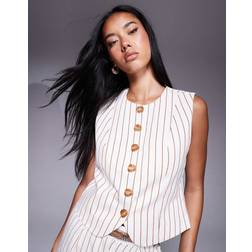 River Island Kostymväst Med Hög Krage - Vit