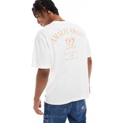 Only & Sons Oversized Fit T-Shirt With Amalfi Coast Back Print White
