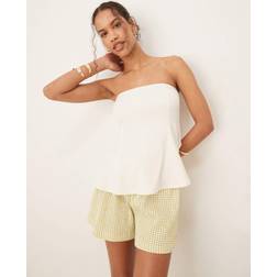 Abercrombie & Fitch Peplum Tube Top - White