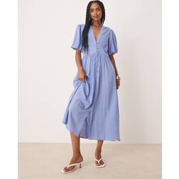 Nobody's Child Shortsleeve Starlight Midi Dress - Blue