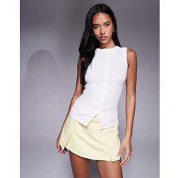 River Island Ribbat Linne Med Knäppning - Vitt