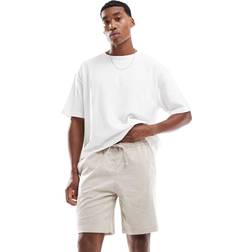 JJ Rebel Linen Short With Drawstring Waist - Ecru