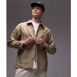 Parlez Flow Logo Detail Chore Jacket - Greige