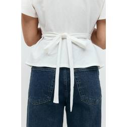 Gina Tricot Tricot-Tie Top-Topper Med Knyting - Hvit