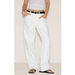 PrettyLittleThing High Waist Boyfriend Jeans - White