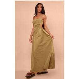 PrettyLittleThing Cut Out Back Maxi Dress - Green