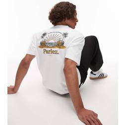 Parlez T-shirt Med Solnedgangsmotiv - Hvid