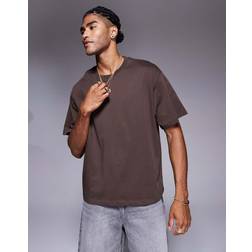 ADPT Oversized Firkantet T-shirt - Brun