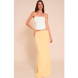 PrettyLittleThing Lemon Chiffon Maxi Skirt