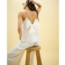 River Island Womens Sleeveless Tie Back Peplum Cami Top - White