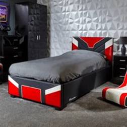 X-Rocker Cerberus Ottoman MKII Gas Lift Upholstered Platform with Storage 3ft Frame Bed