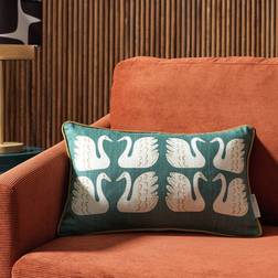 Habitat Habitat x Scion Swim Swam Swan Cushion 30x50 cm Complete Decoration Pillows Green