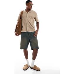 Jack & Jones Alex Baggy Fit Denim Short Green Cast Denim Wash - Blue