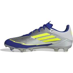 adidas Messi F50 League Firm Ground Football Boots - Sølv/Gul/Blå