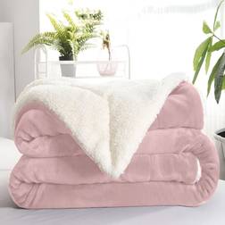 Rosdorf Park Kaylie Soft Sherpa Fleece Fur Thick Dual Sided Reversible Blanket Throw 200cm x 240cm - Blankets Pink