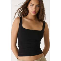 Stradivarius Sort Tanktop Med Firkantet Hals