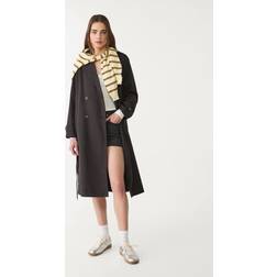Stradivarius Long Trench Coat - Black
