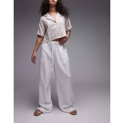 Topshop Casual Cheesecloth Pull On Trouser - White