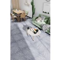 Living and Home 14 Pcs 60x60cm Stone Texture Self Adhesive PVC Flooring Dark Grey