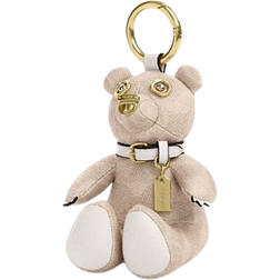 Coach Outlet Collectible Bear Bag Charm In Signature Canvas - Gold/Sand/Chalk