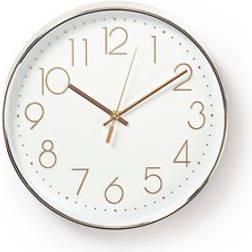 Nedis CLWA015PC30 White/Rose Gold Wall Clock 30cm