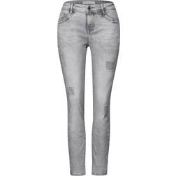 Street One Frauen Jeans im Destroyed-Look - Grau