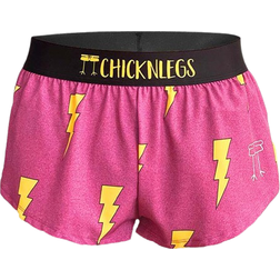 Chicknlegs Women's Split Shorts 1.5" - Pink Bolts