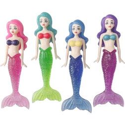 Shein 4pcs PVC Material Random Color Mermaid Tails, 5.1in Length, Diving & Swimming Pool Sports Accessories
