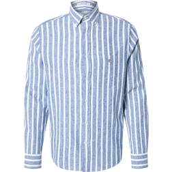Gant Reg Cotton Linen Striped Shirt - Blå