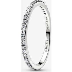 Pandora Era Lab-Grown Diamond Half Eternity Pavé Band Ring - 14k White Gold/Clear