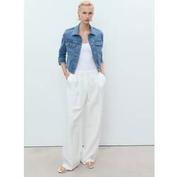 Mango Pockets Denim Jacket - Medium Blue