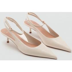 Mango Kitten-Heel Pointed Shoes - Beige