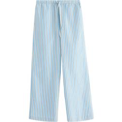 Lindex Straight Trousers In Seersucker