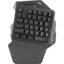 Plyisty Single Hand Gaming Keyboard, 35 Keys, 2.4G Wireless RGB Lighting Gaming Keyboard Compatible for Win98SE/Win 2000/Win XP/Vista/Win 7/Win 10, Type-C Interface, Default